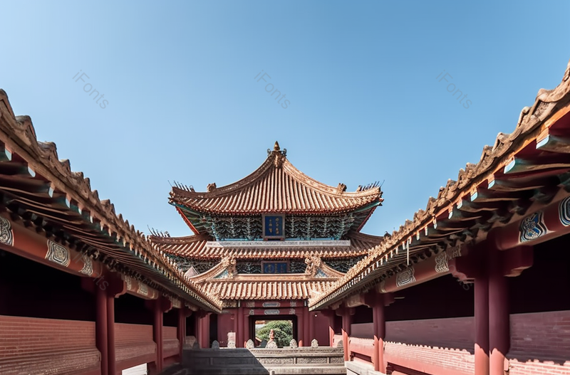 中国风古代建筑宫殿屋檐蓝天,高清,摄影图,摄影图片,图片大全,摄影图免费下载